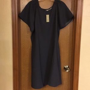 LOFT Petite Smocked Flare Sleeve Dress 14P